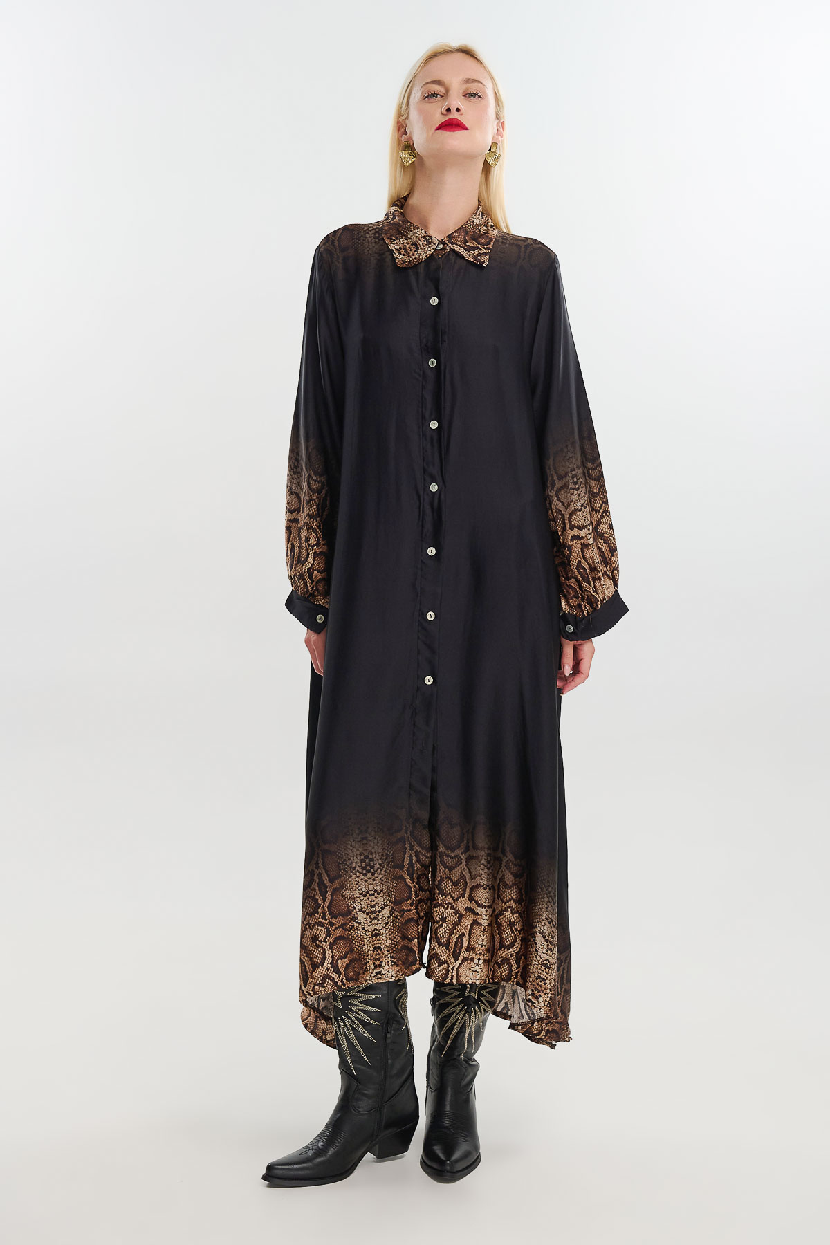 Dress maxi silk snake print - Image 2