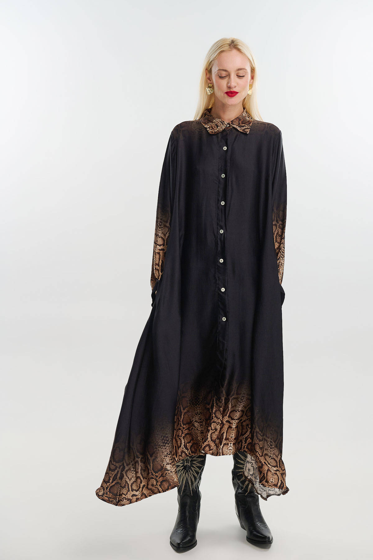 Dress maxi silk snake print - Image 3