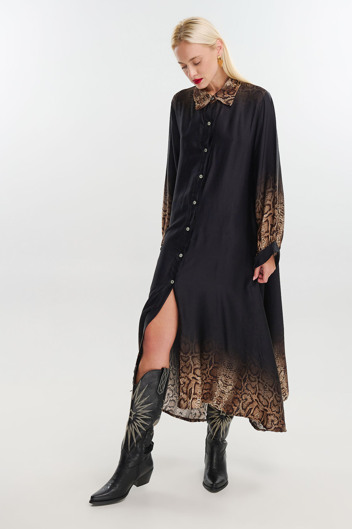 Dress maxi silk snake print - Image 4