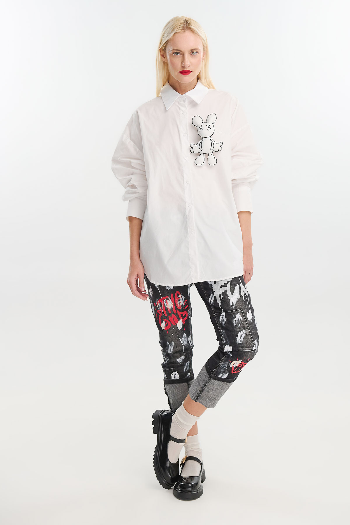 Shirt cotton 3D bunny - Λευκό, One_size