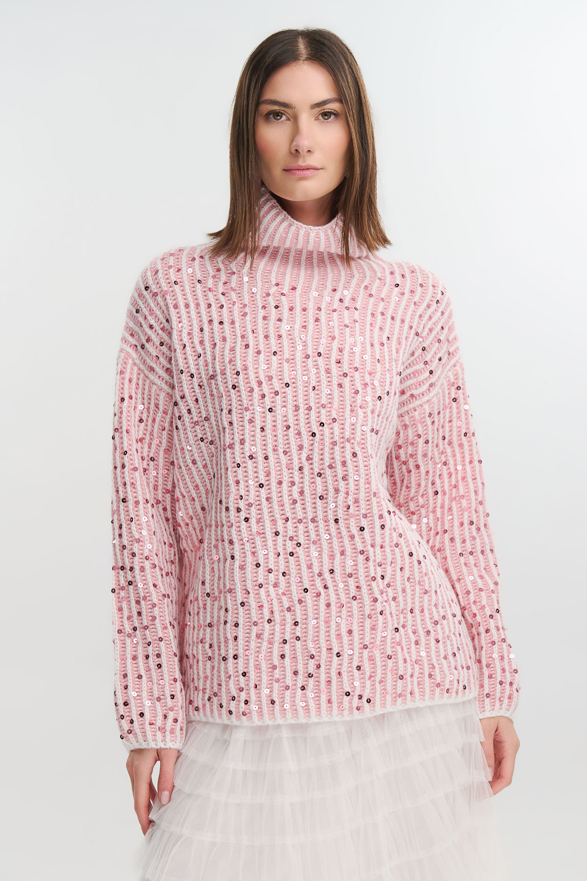 Pullover sequin details - Ροζ, One_size