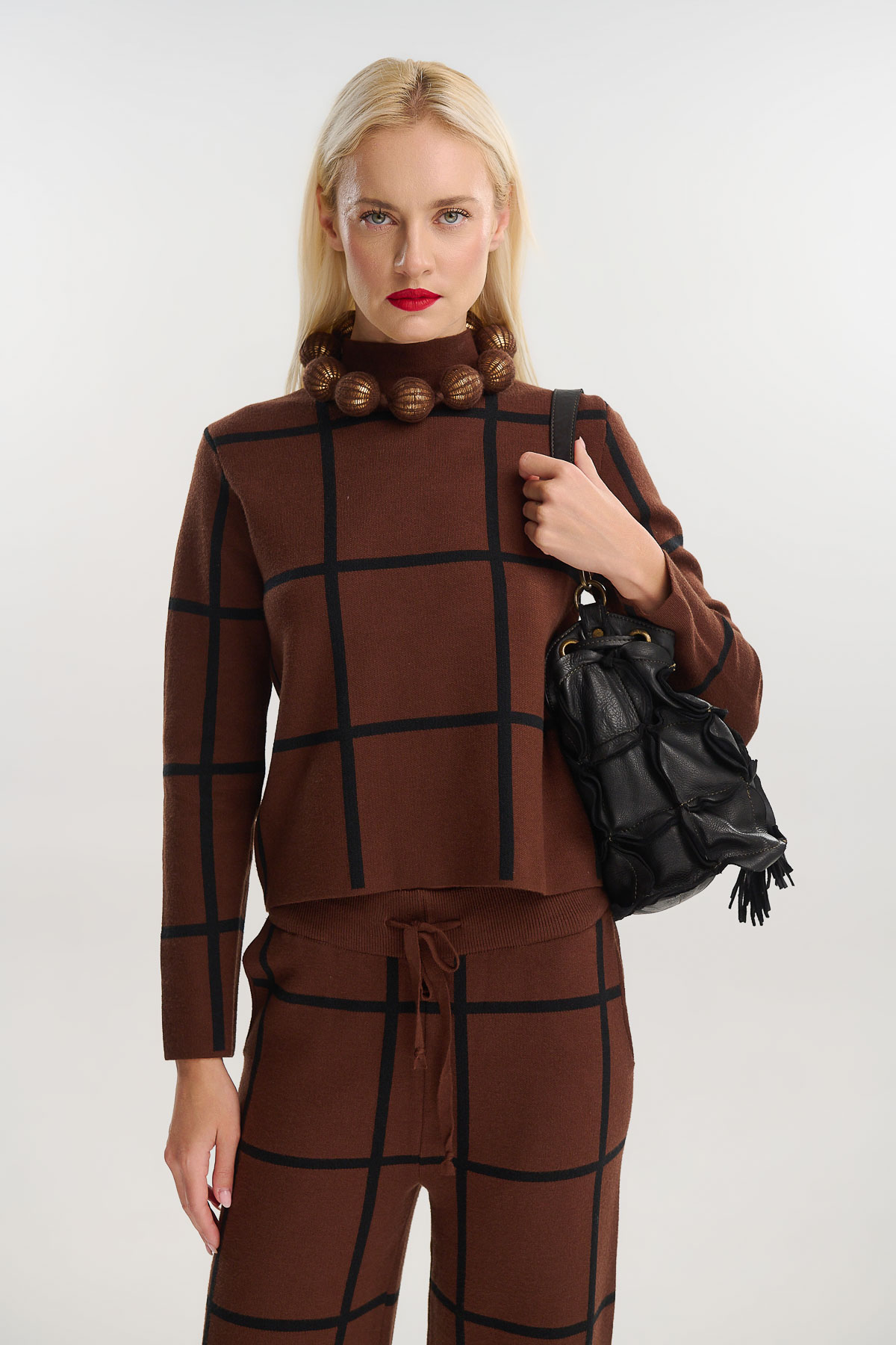 Σετ πλεκτό μπλούζα με παντελόνι - Image 2