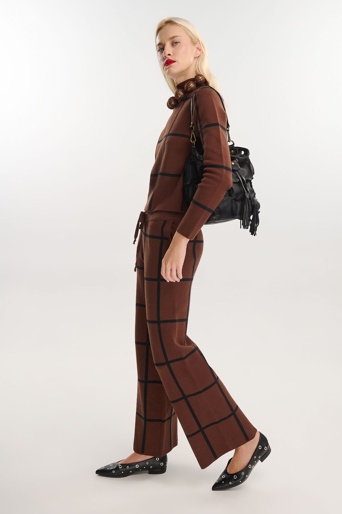 Σετ πλεκτό μπλούζα με παντελόνι - Image 3