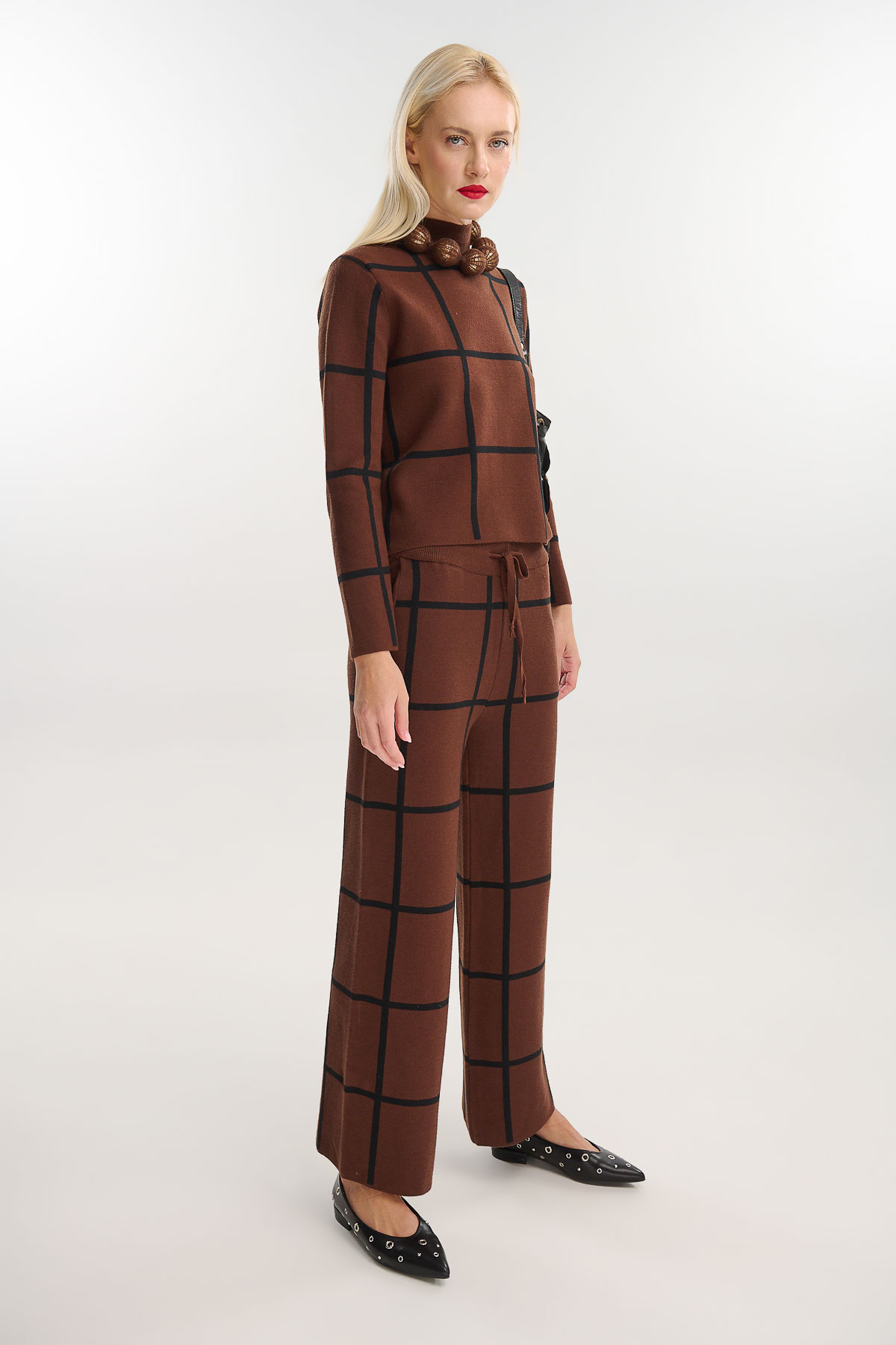 Σετ πλεκτό μπλούζα με παντελόνι - Image 4