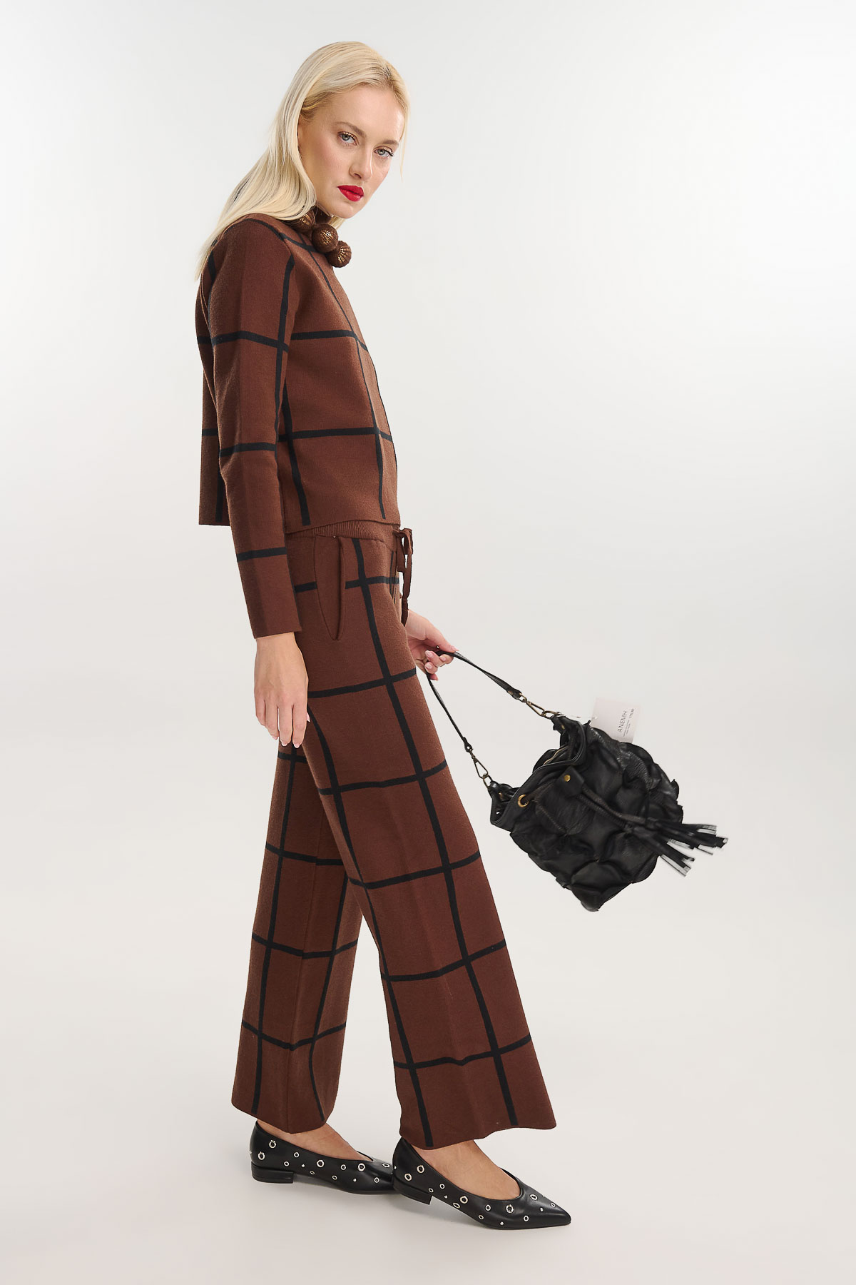 Σετ πλεκτό μπλούζα με παντελόνι - Image 5