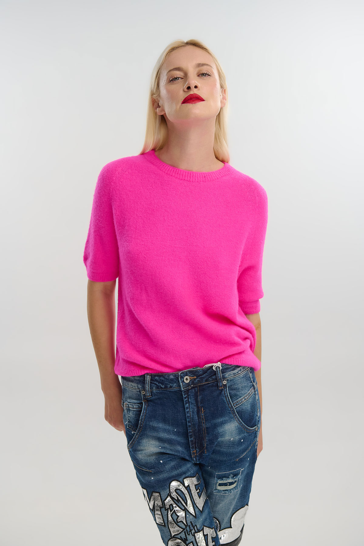 Πουλόβερ απο μαλλί αλπακά κοντομάνικο - Image 2