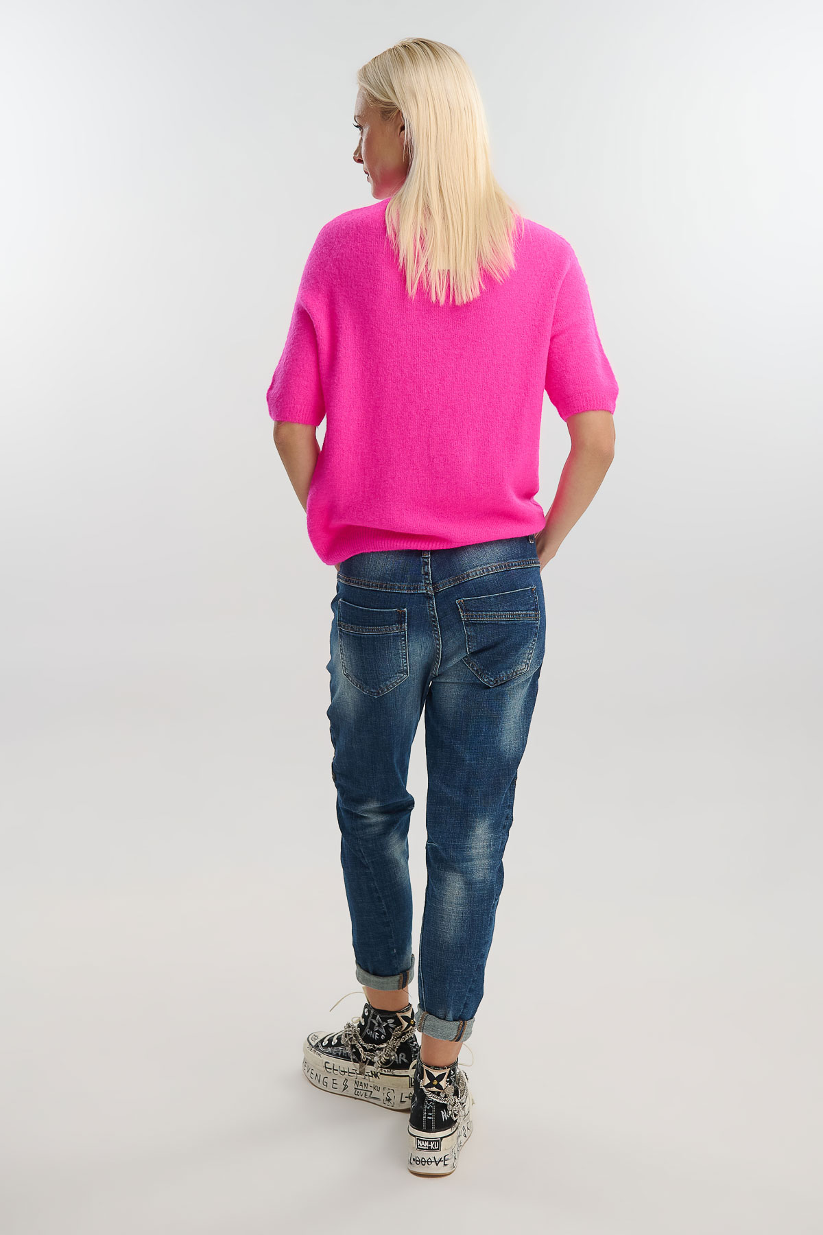 Πουλόβερ απο μαλλί αλπακά κοντομάνικο - Image 3