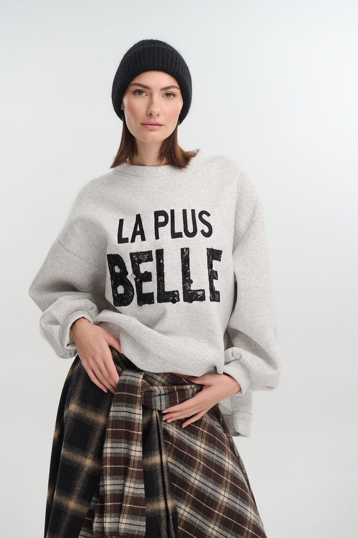 Μπλούζα φούτερ la plus belle - Γκρι, One_size