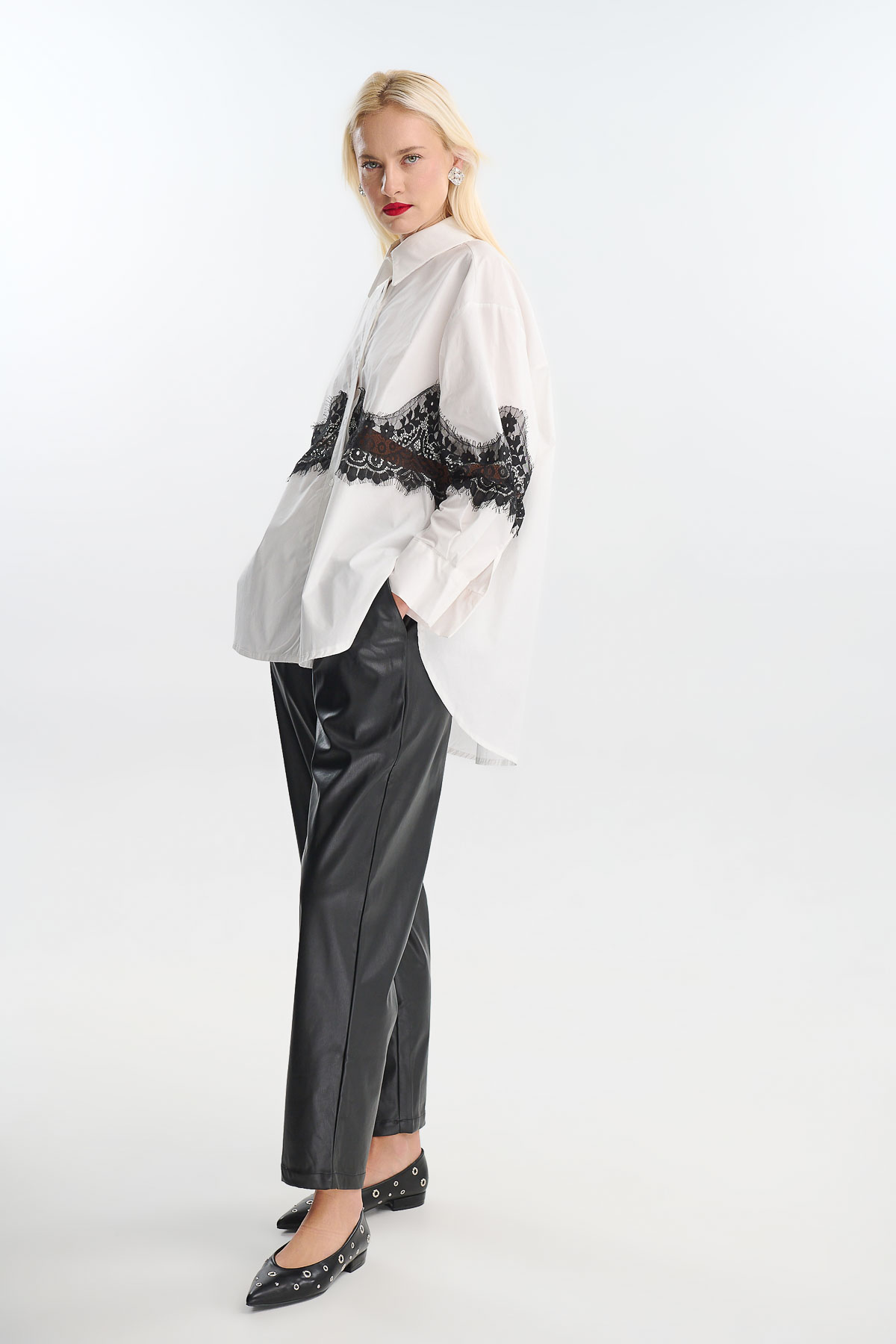 Πουκάμισο με δαντέλα ποπλίνα - Image 3