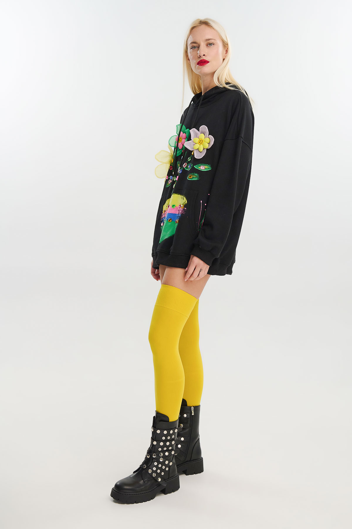 Μπλούζα φούτερ 3D flowers & crystals - Image 4