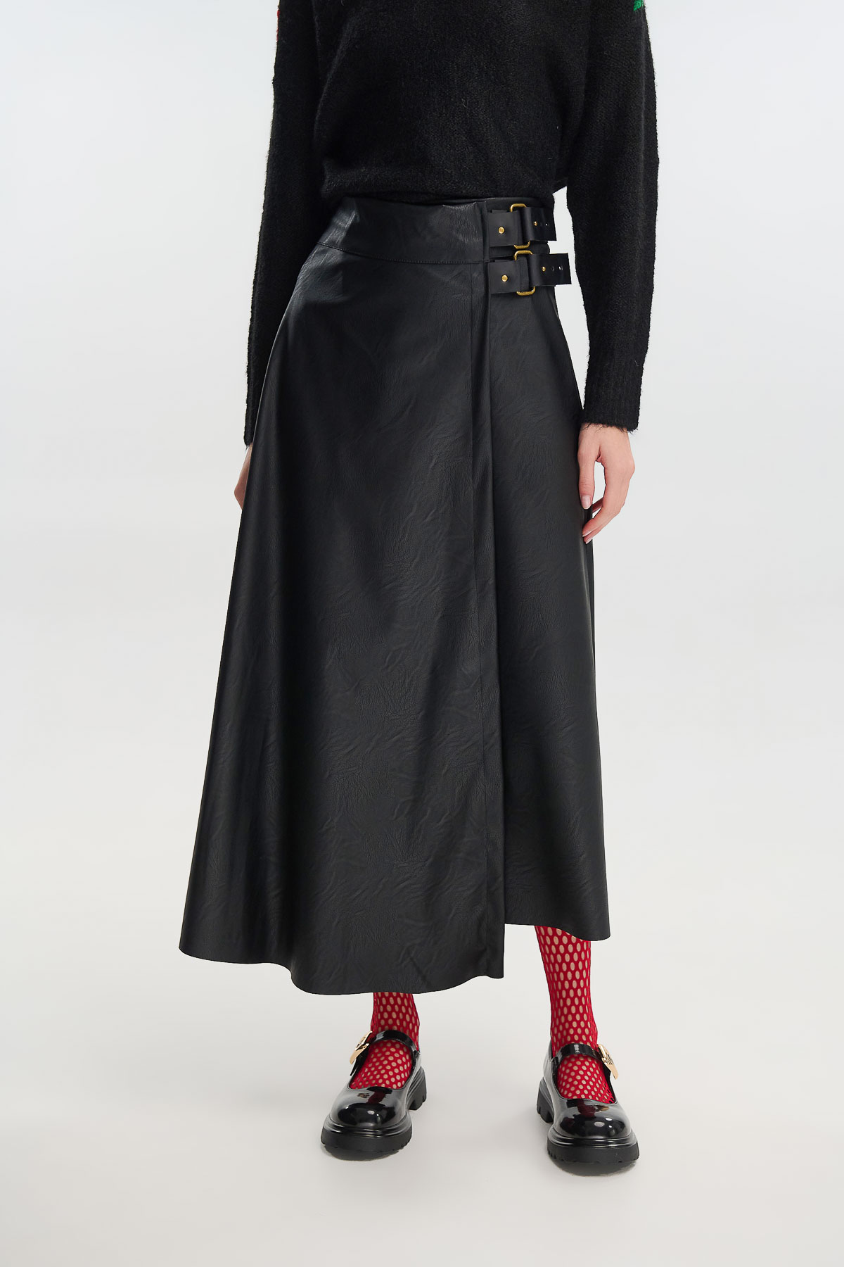 Skirt maxi eco leather - Μαύρο, One_size