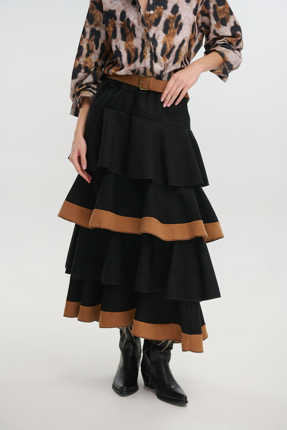 Φούστα με βολάν κοτλέ - Image 2