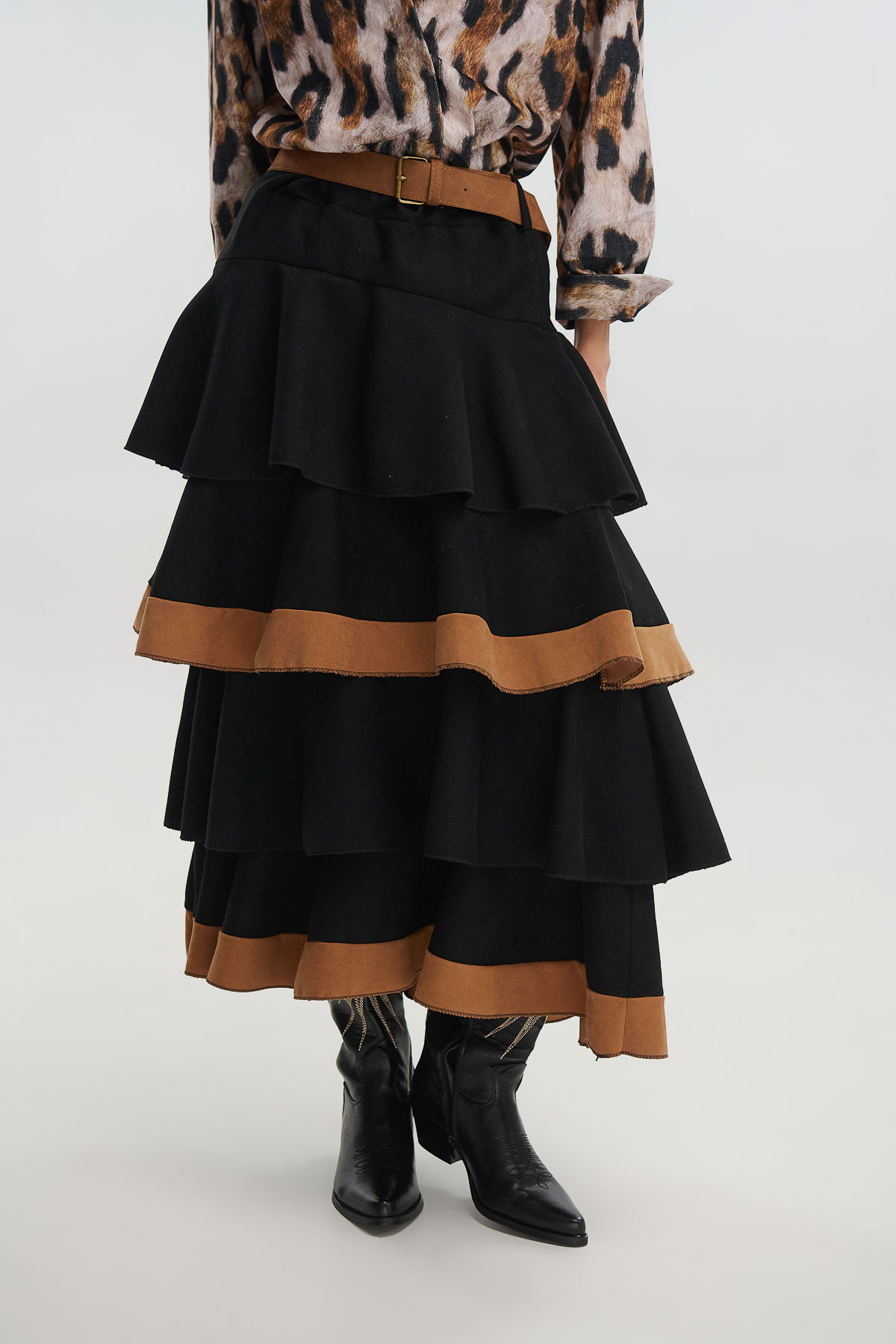 Φούστα με βολάν κοτλέ - Image 4