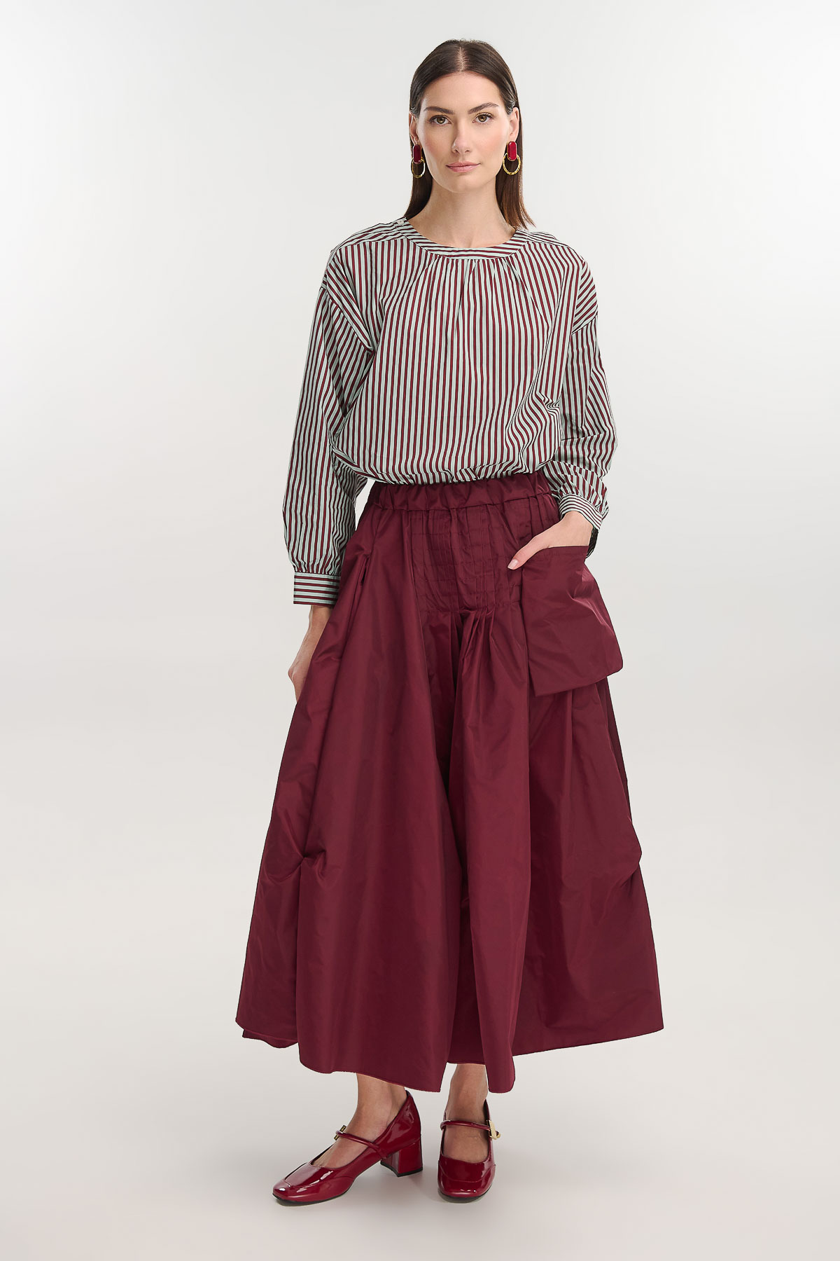 Φούστα ταφτά με λάστιχο - Image 3