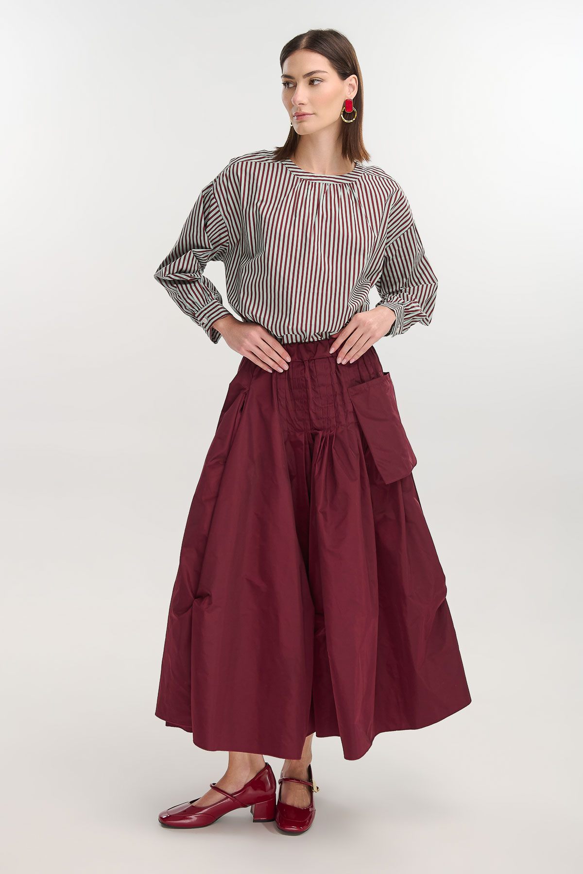 Φούστα ταφτά με λάστιχο - Image 4