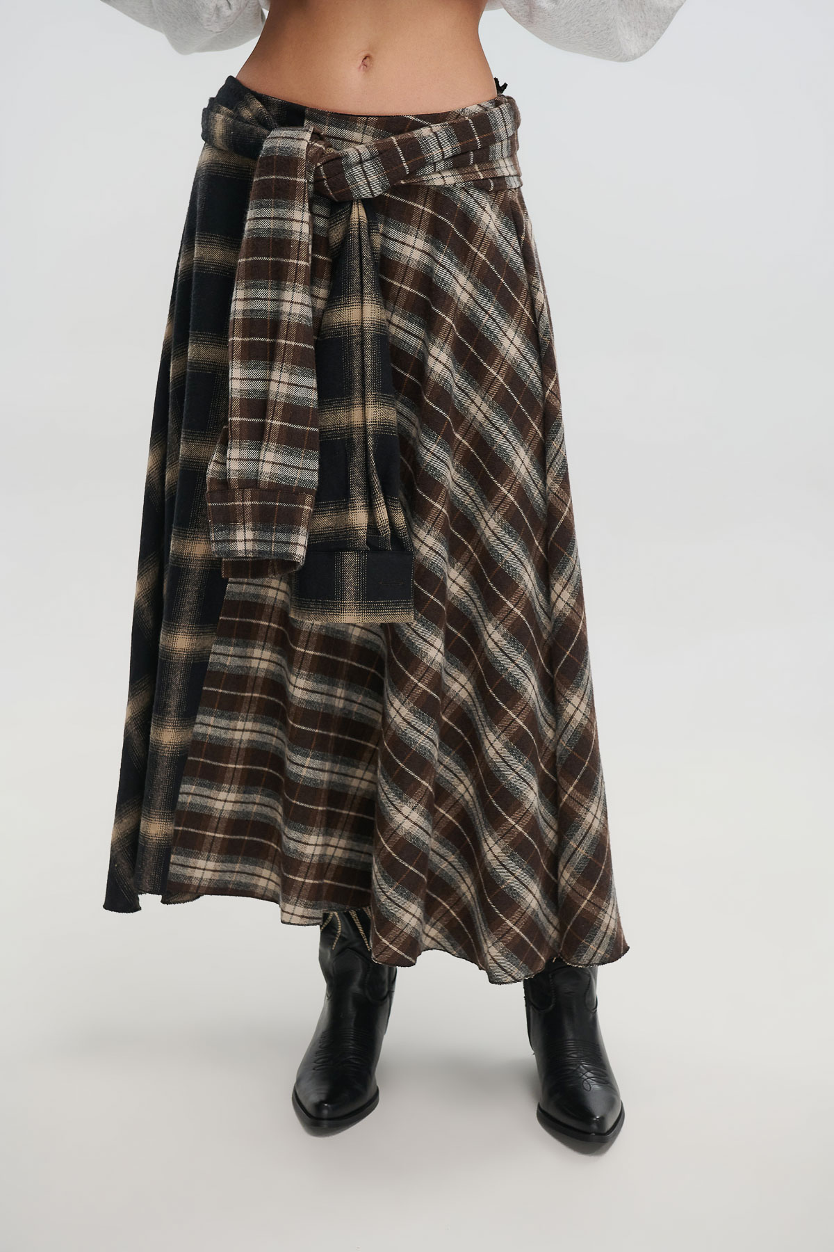 Φούστα καρό με δέσιμο - Image 2