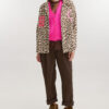 Jacket denim leopard print