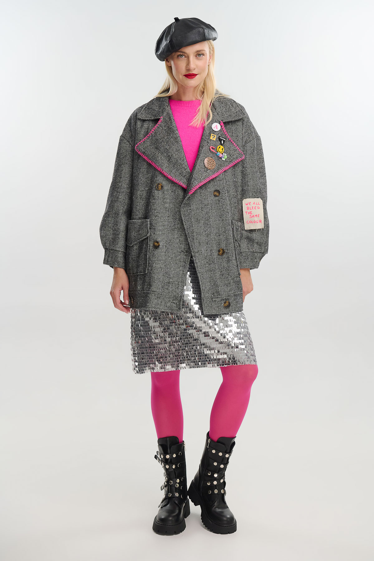 Jacket fluo details - Γκρι, One_size