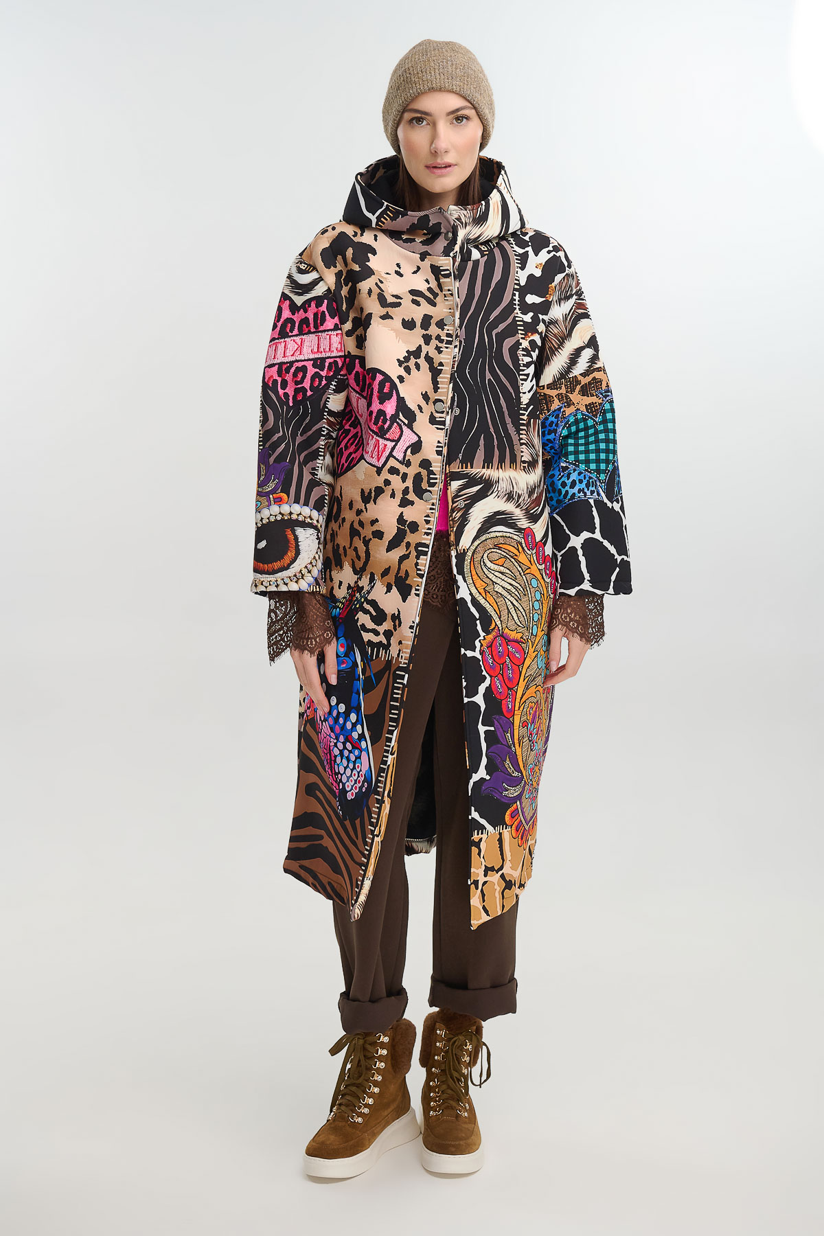 Jacket long scuba evil eye - Πολύχρωμο, One_size