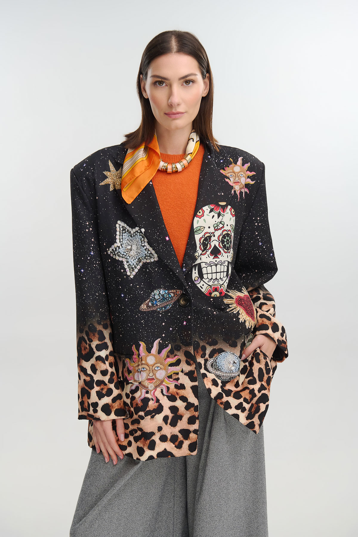 Σακάκι oversized night stars - Μαύρο, One_size