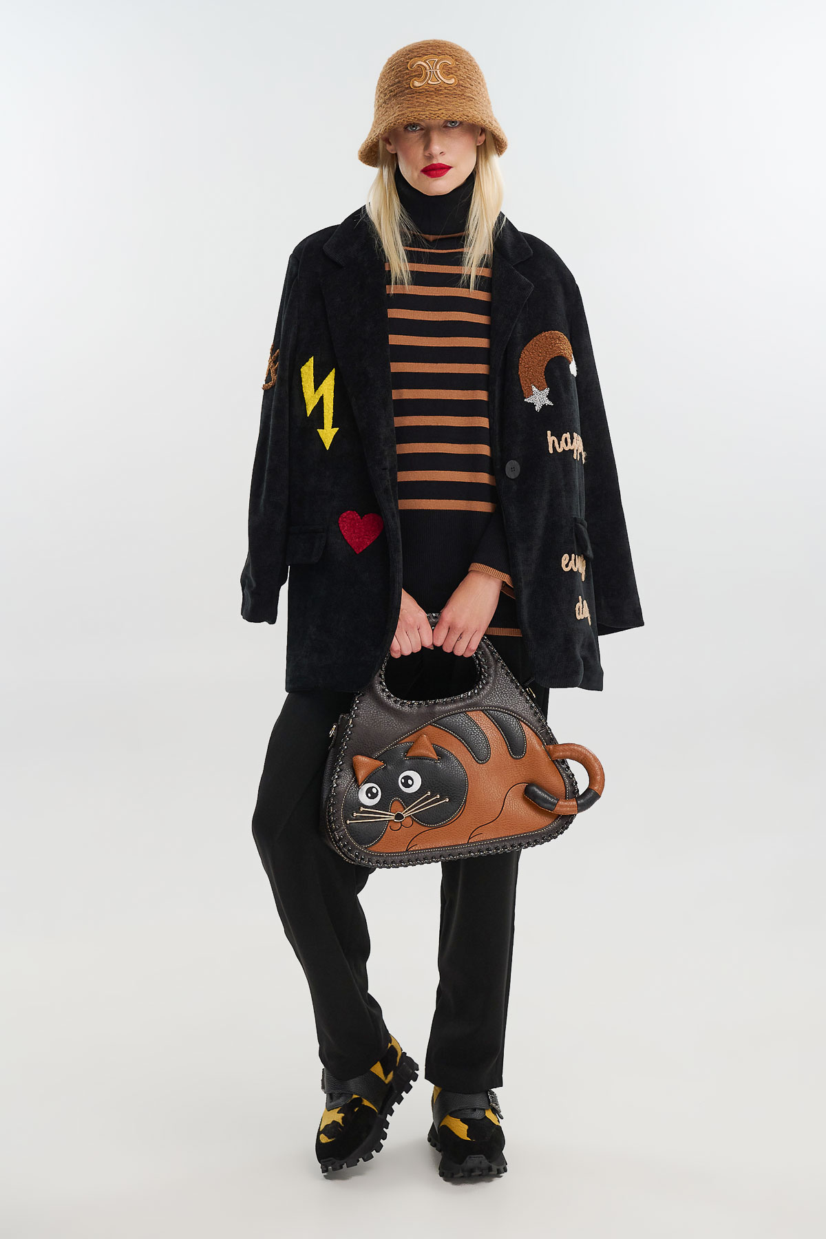 Σακάκι κοτλέ με patches - Μαύρο, One_size