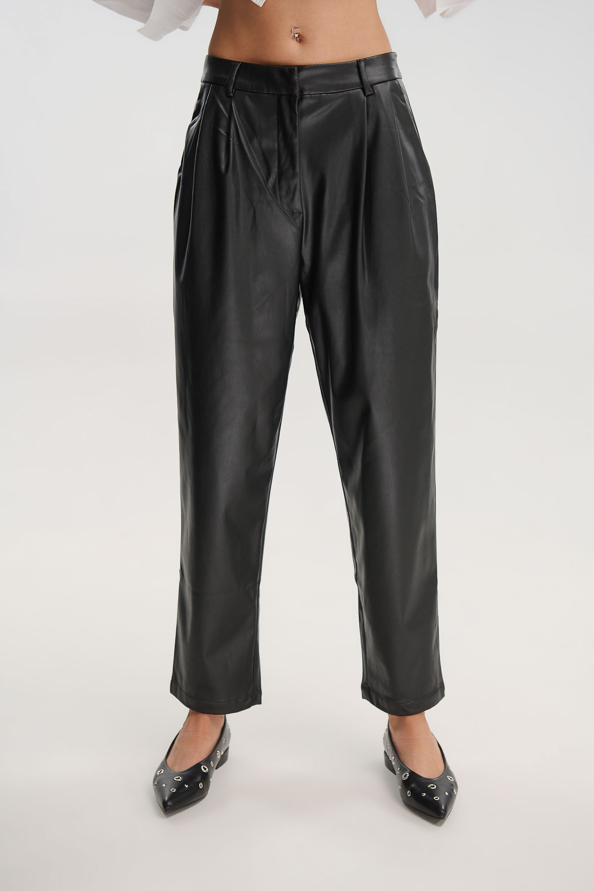 Pants eco leather - Μαύρο, M
