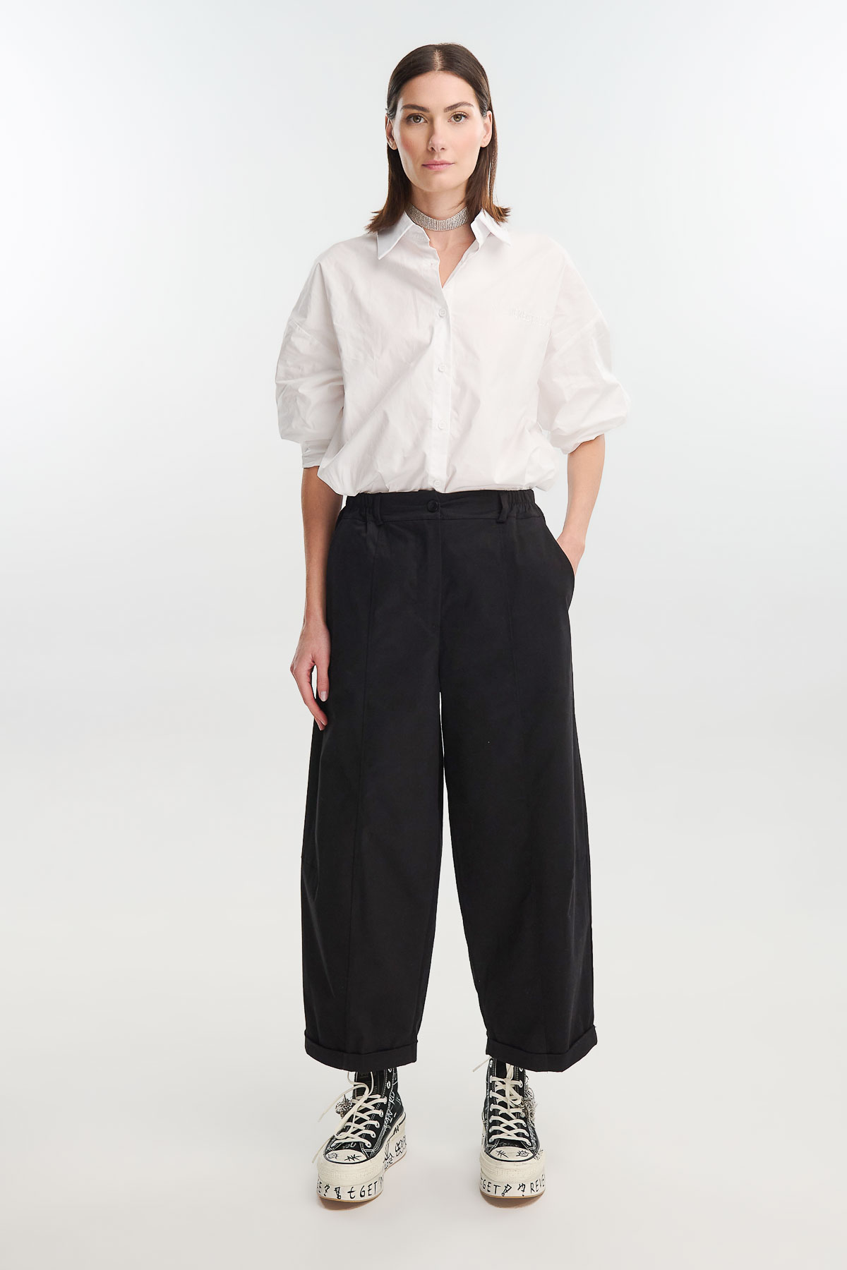 Παντελόνι suede - Μαύρο, One_size