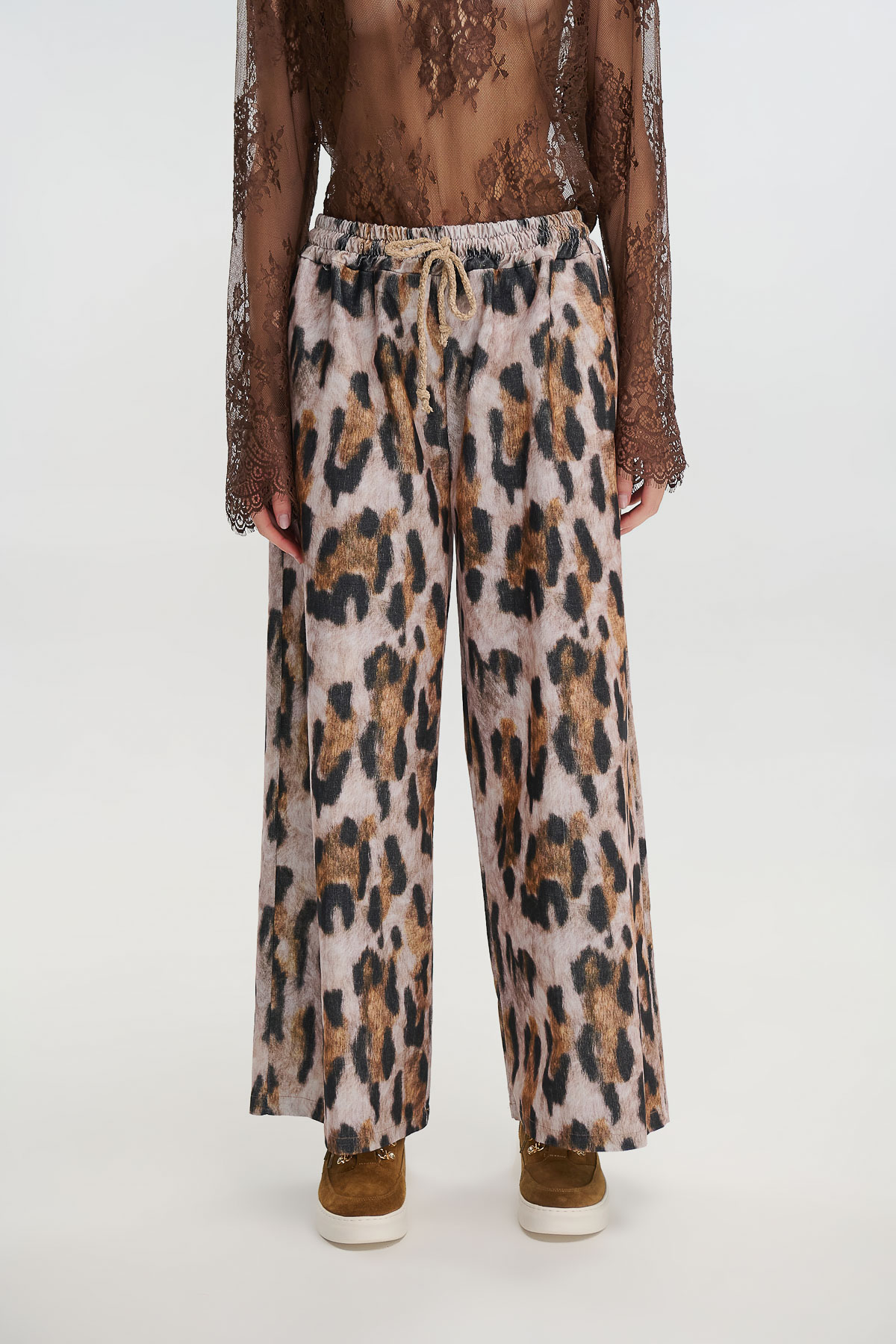 Παντελόνι κοτλέ animal print - Μπεζ, One_size