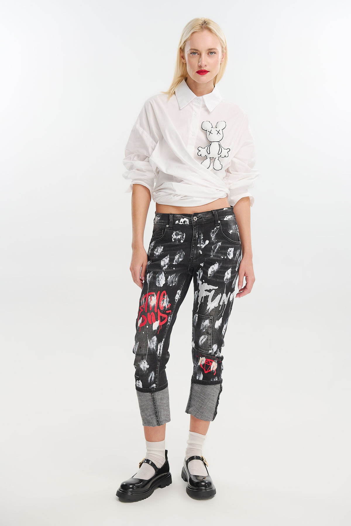 Pants denim rock - Μαύρο, M