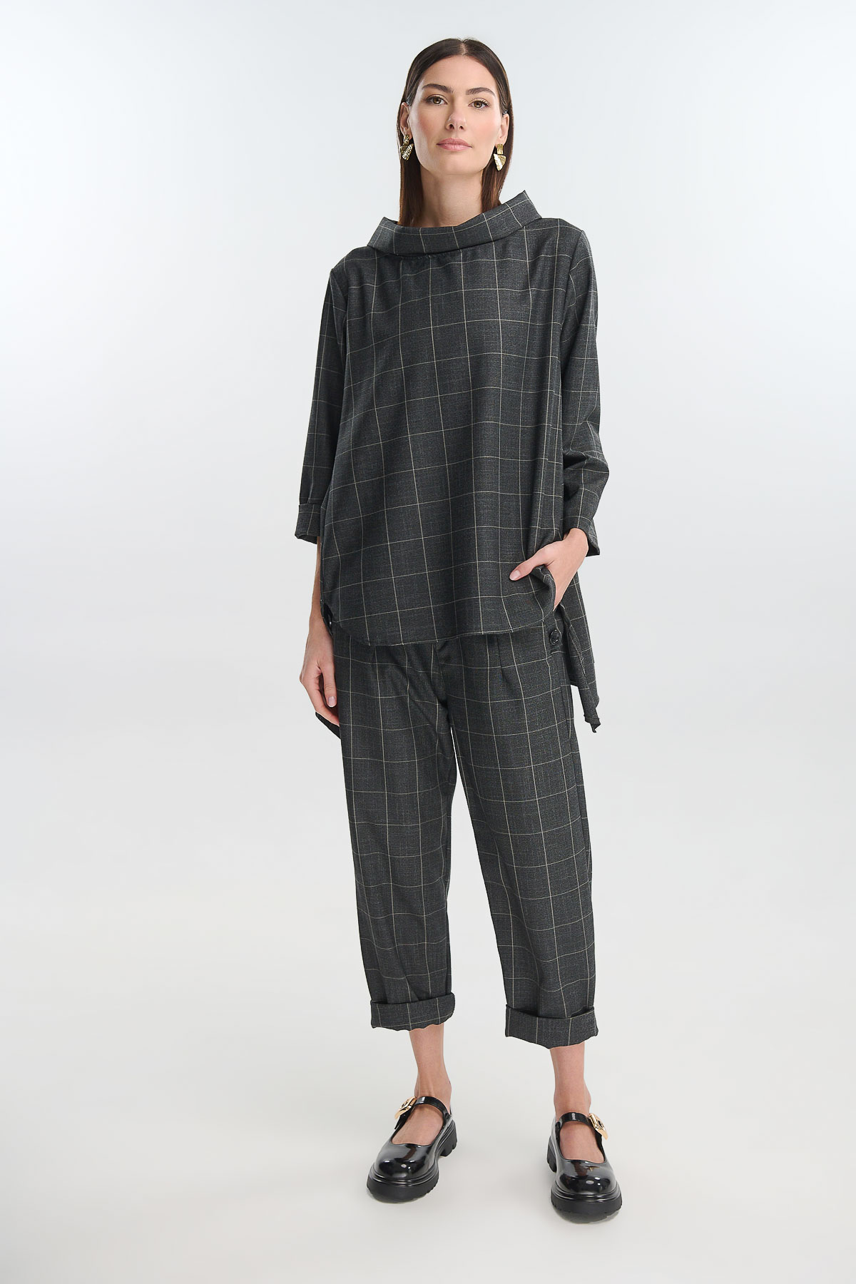 Παντελόνι καρό με λάστιχο - Image 2