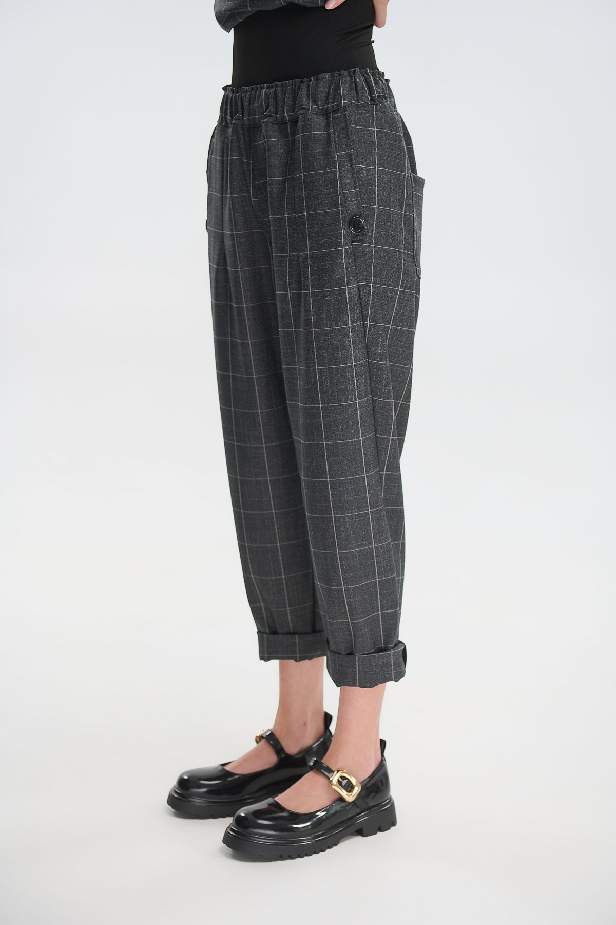 Παντελόνι καρό με λάστιχο - Image 3