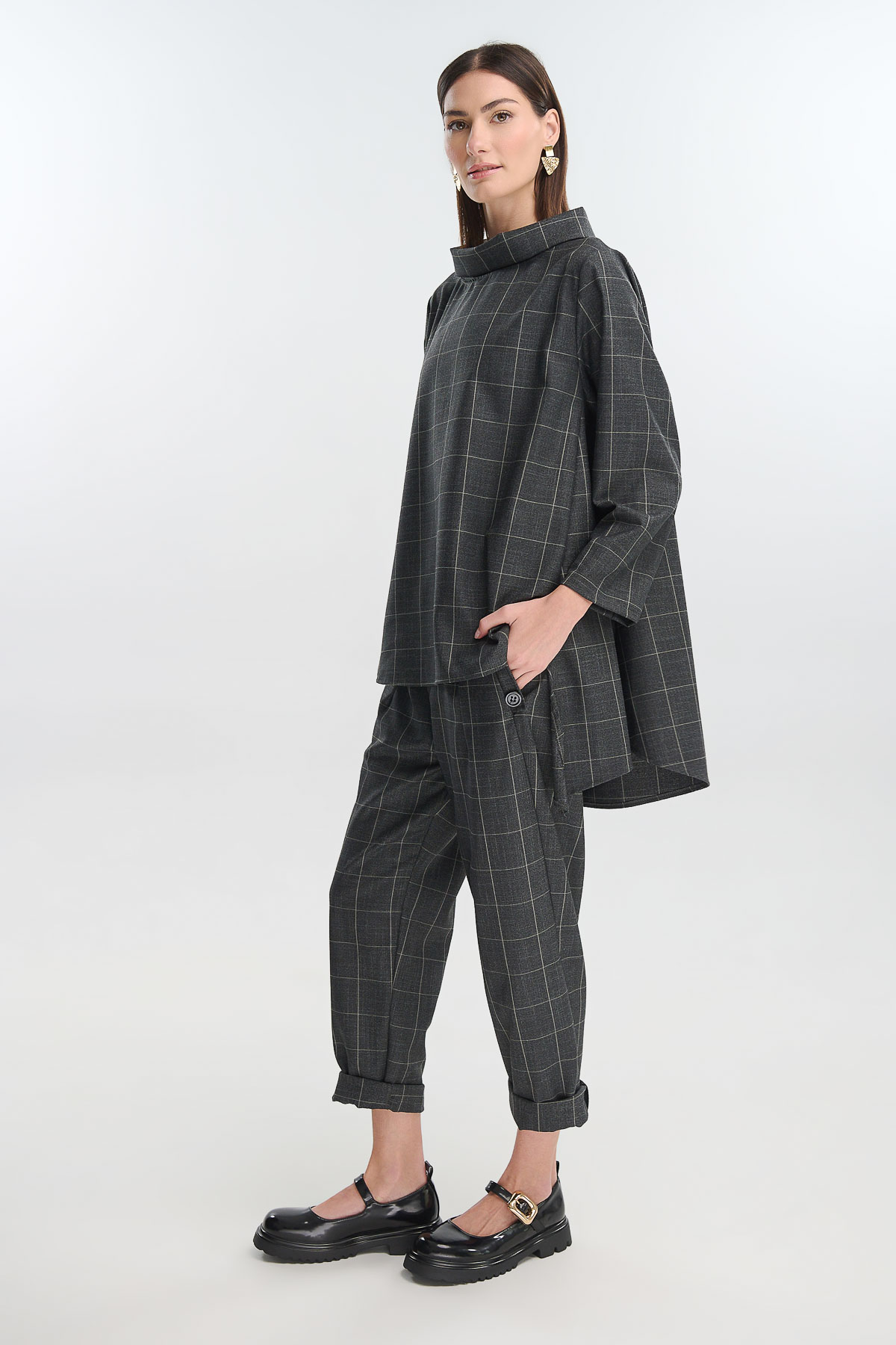 Παντελόνι καρό με λάστιχο - Image 4