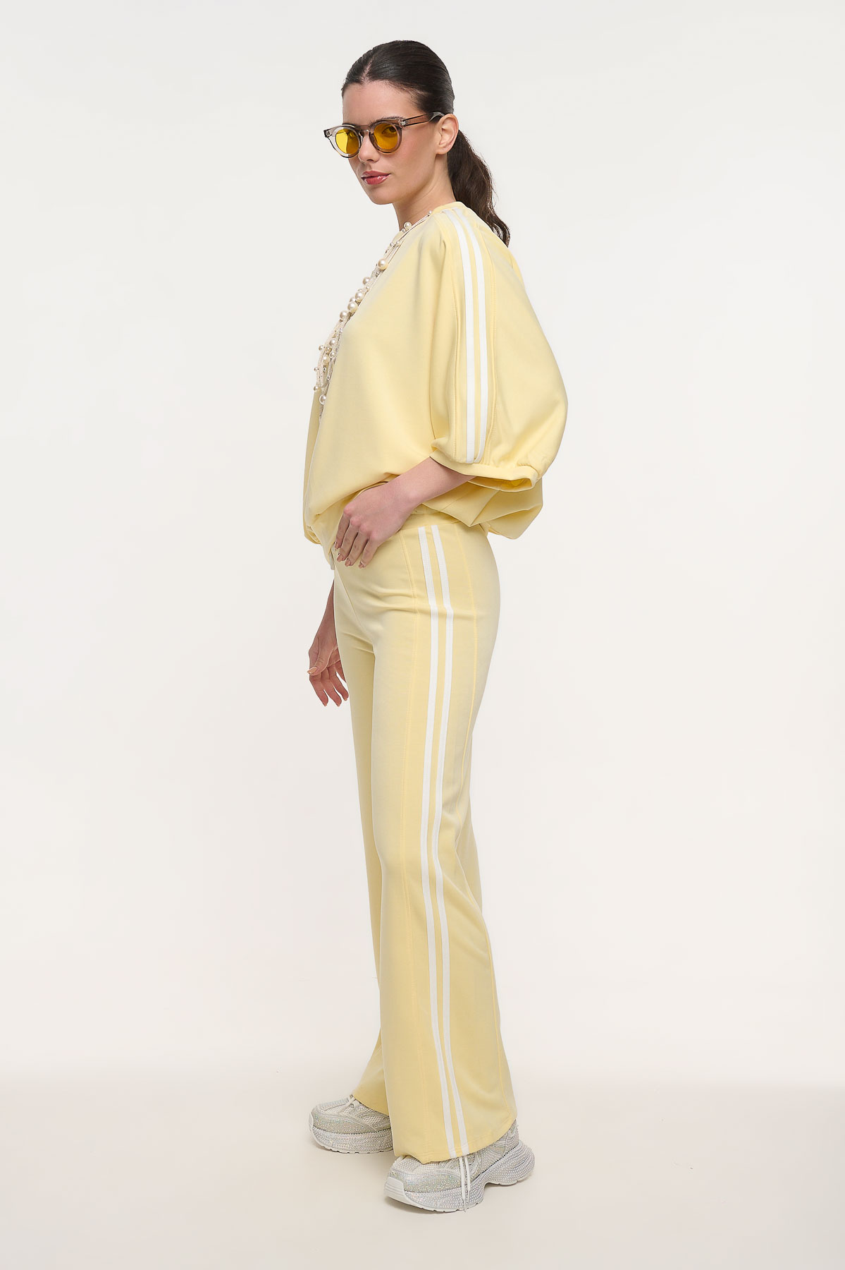 Σετ φόρμας μπλούζα με παντελόνι - Κίτρινο, One_size