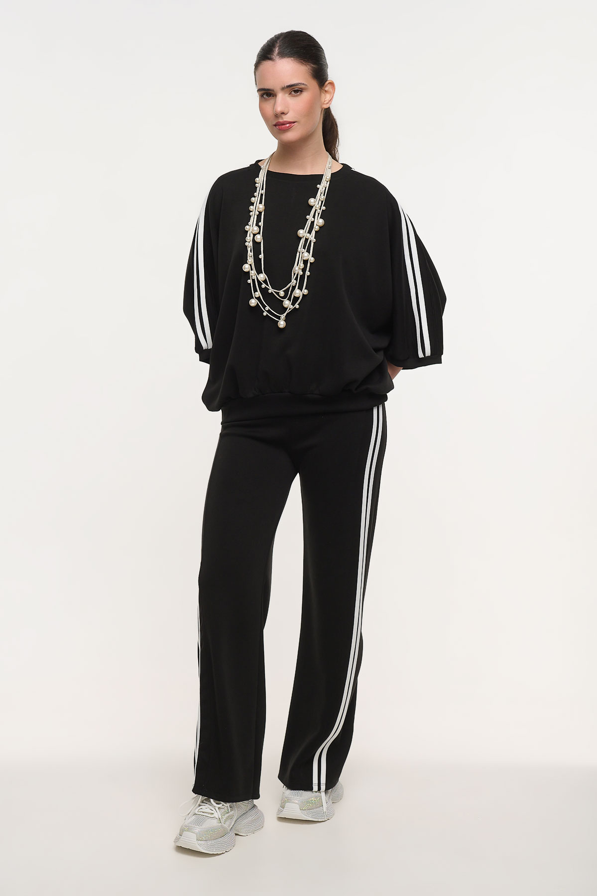 Σετ φόρμας μπλούζα με παντελόνι - Μαύρο, One_size