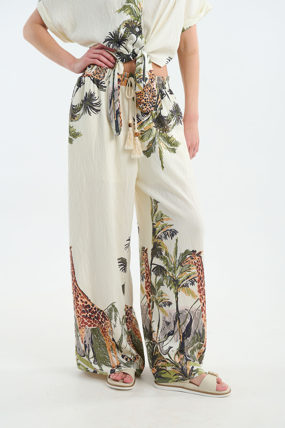 Pants jungle - Εκρού, M/L