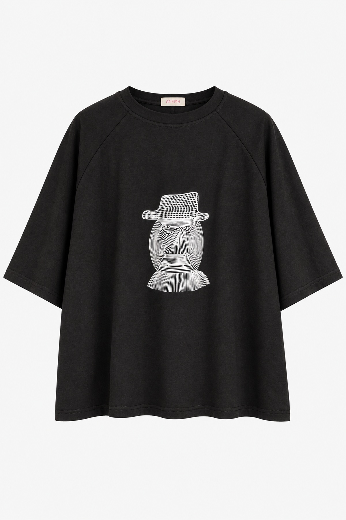 T-shirt line figure - Μαύρο, One_size