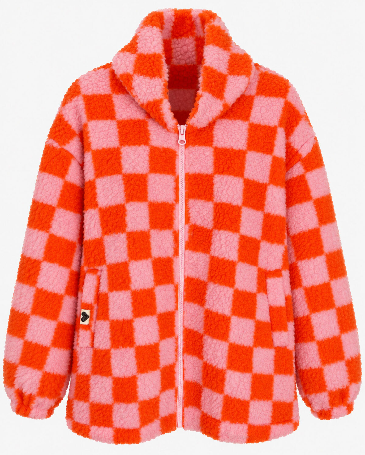 Jacket sqaured fluffy - Πορτοκαλί, One_size