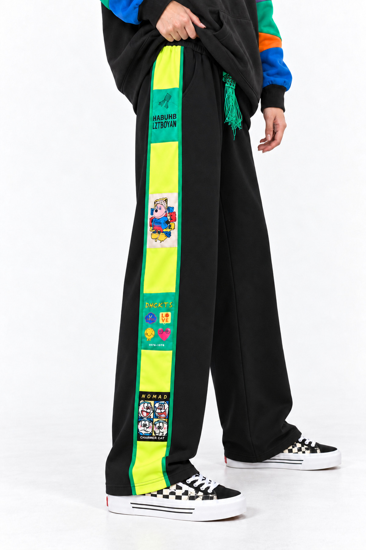 Παντελόνι φόρμας fluo details - Μαύρο, One_size