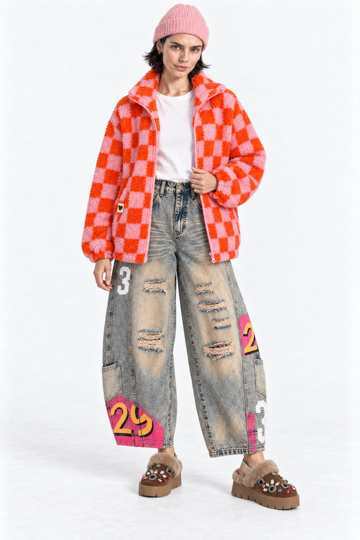 Pants denim painted
