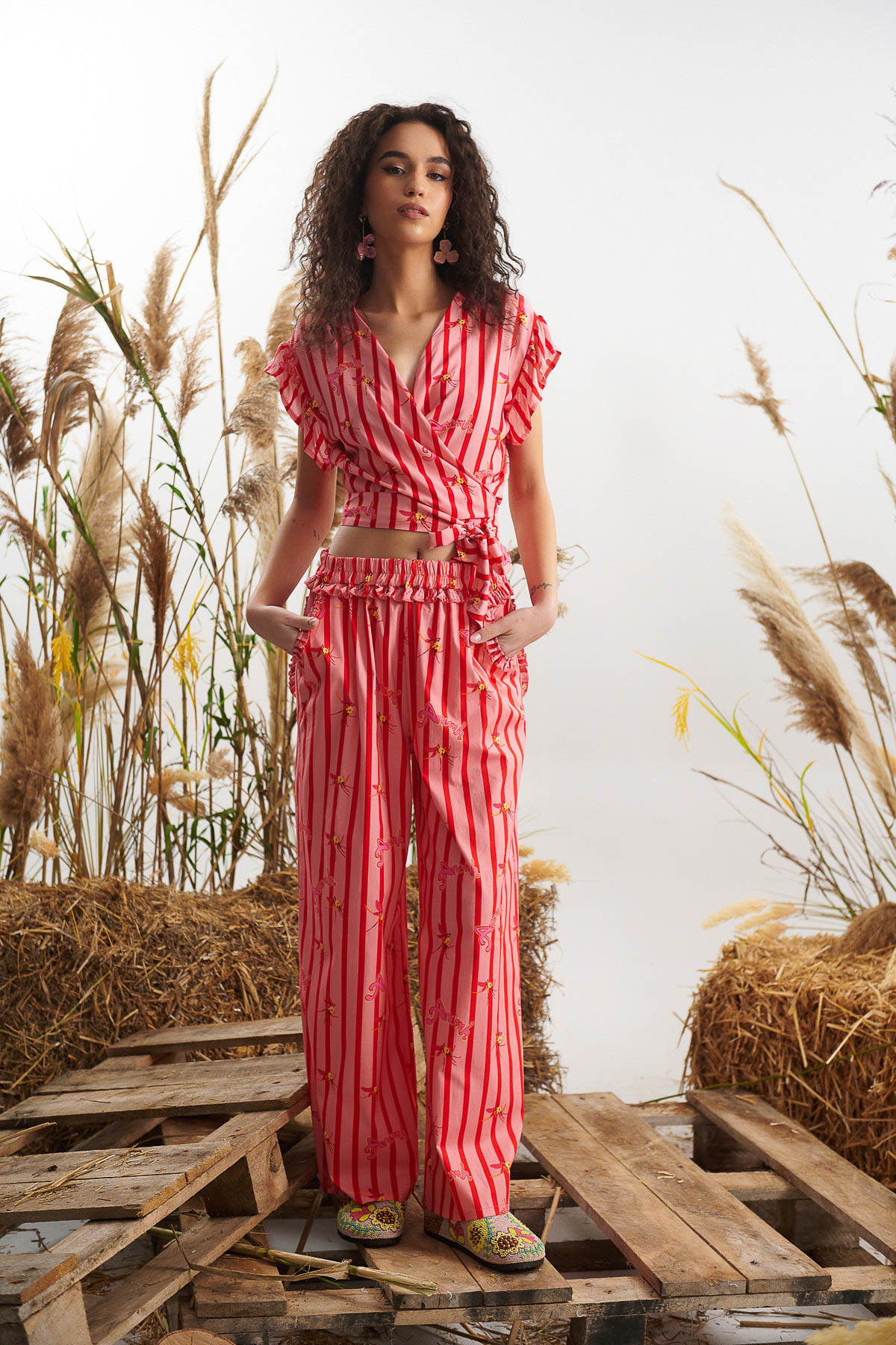 Crop top striped ANEMH mosquitoes - Ροζ, One_size