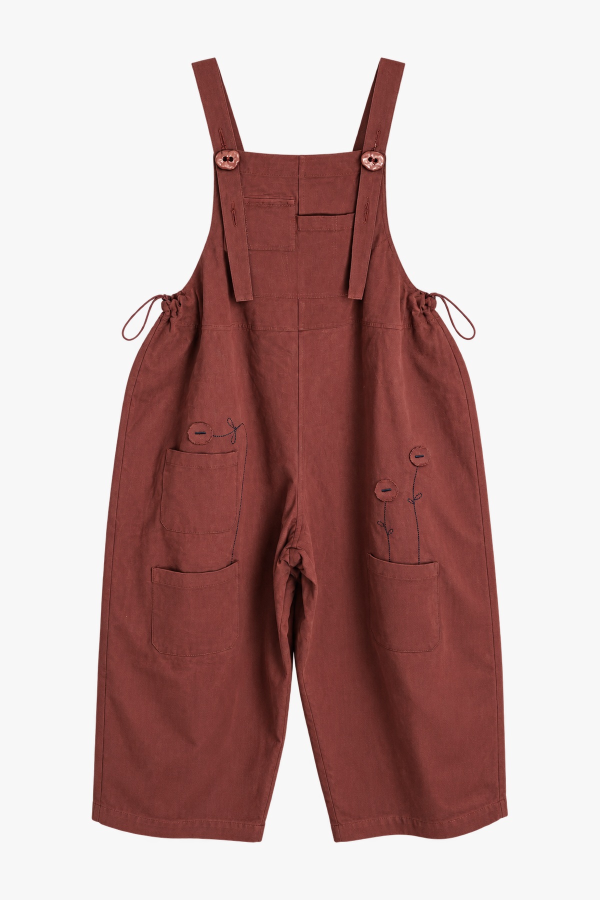 Σαλοπέτα Denim Oversized με Απλικέ Λουλούδια - Image 3