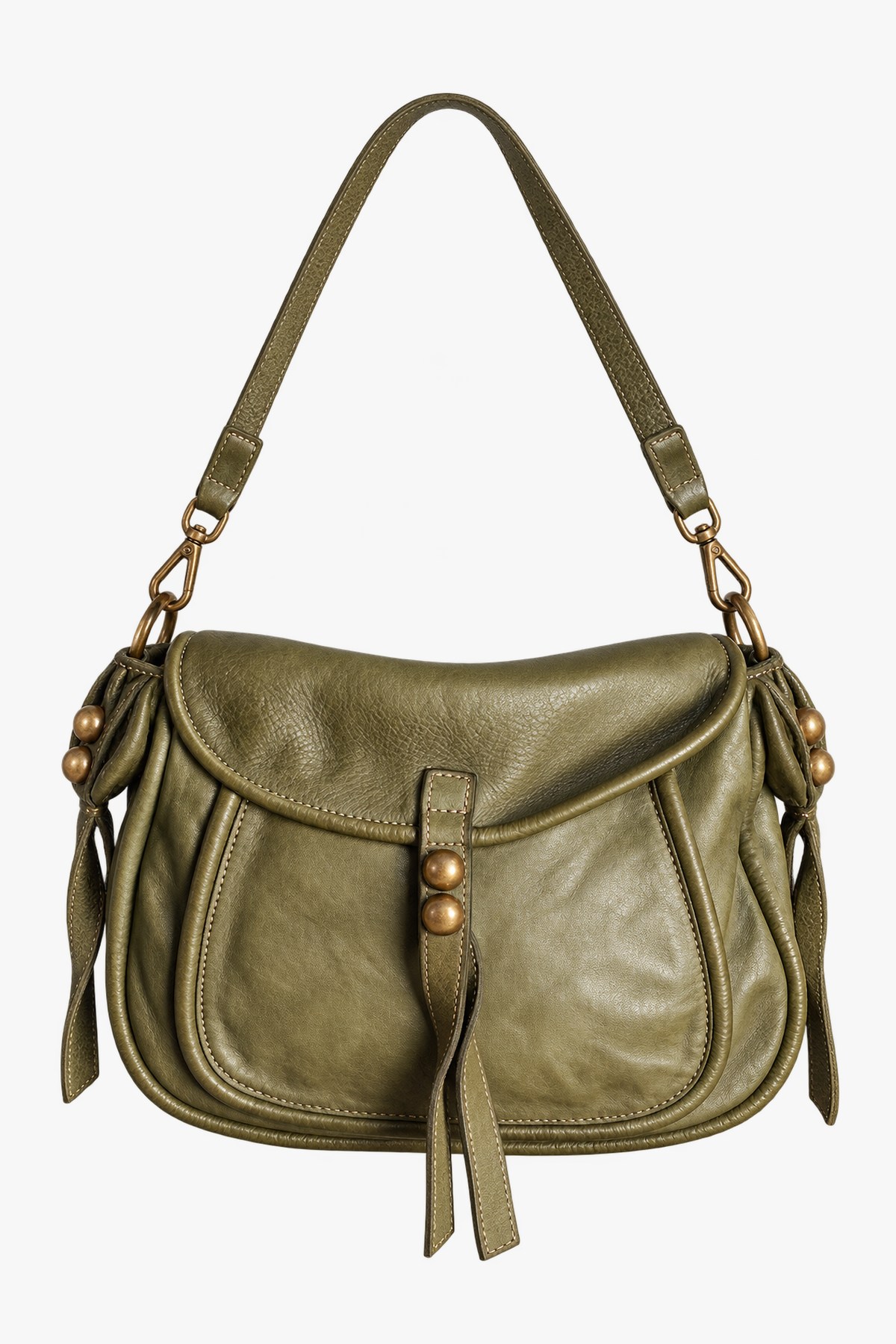 Handbag italian genuine leather - Χακί, One_size