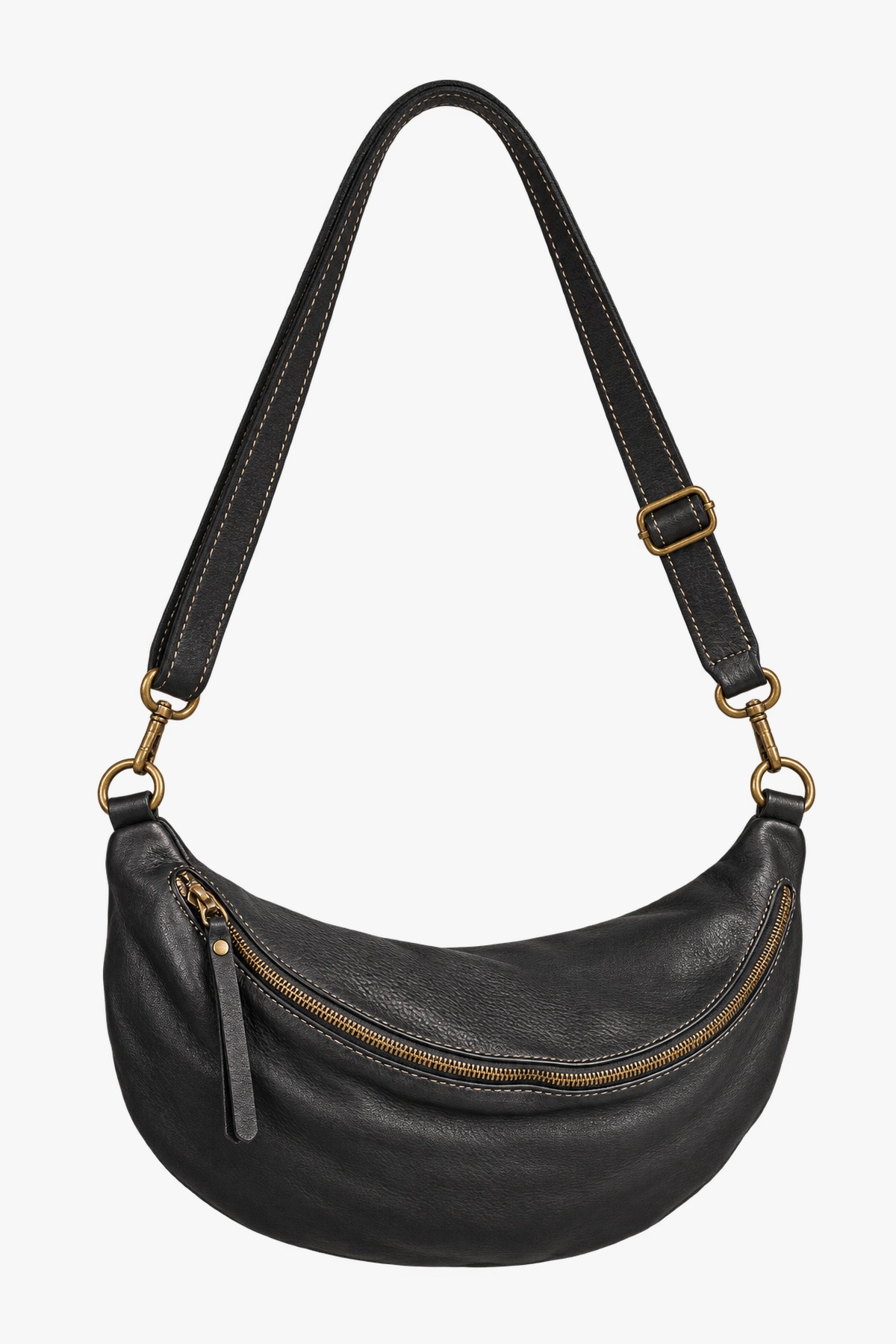 Bannana bag leather - Μαύρο, One_size