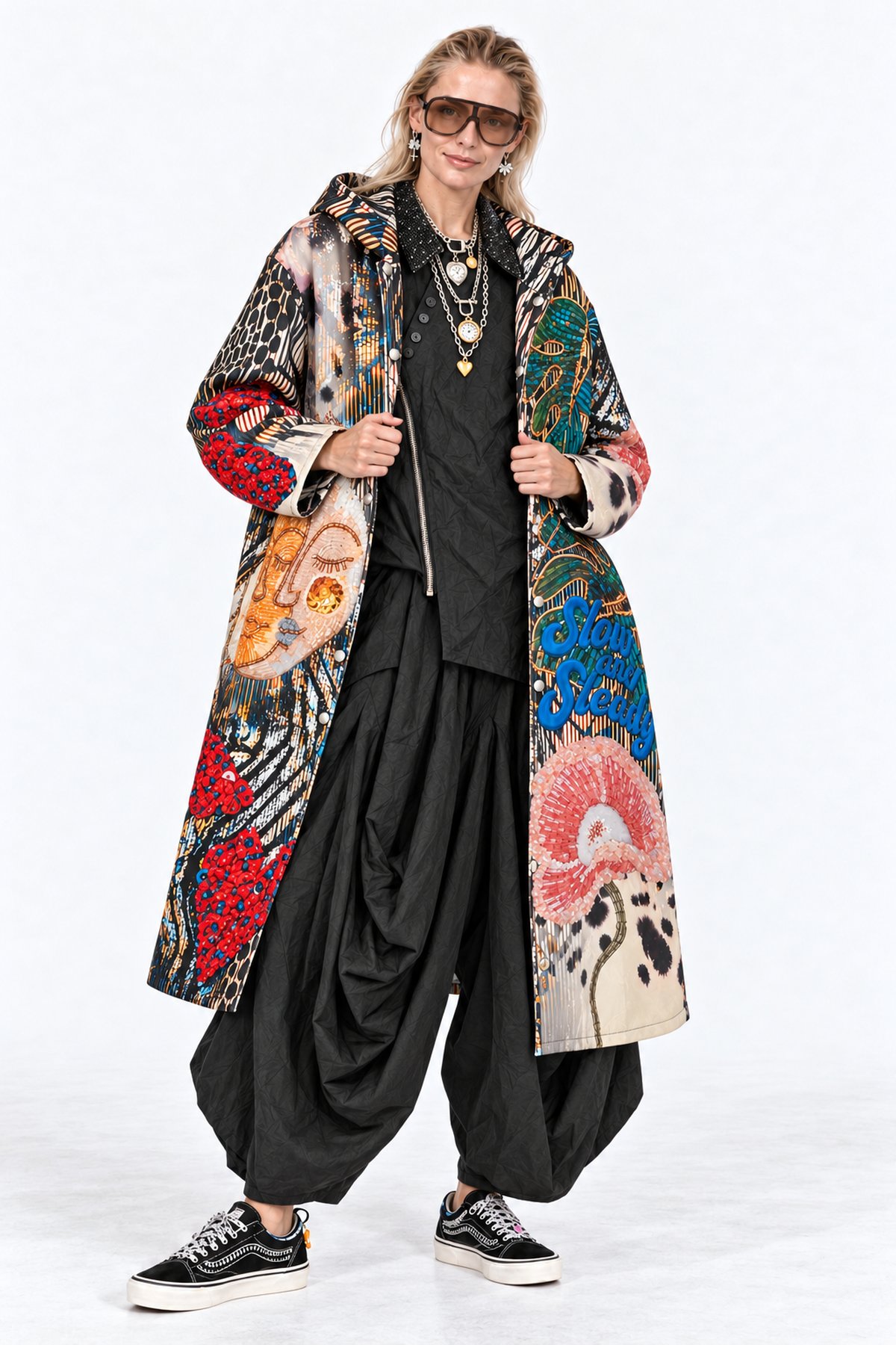 Jacket long scuba Beads effect - Πολύχρωμο, One_size
