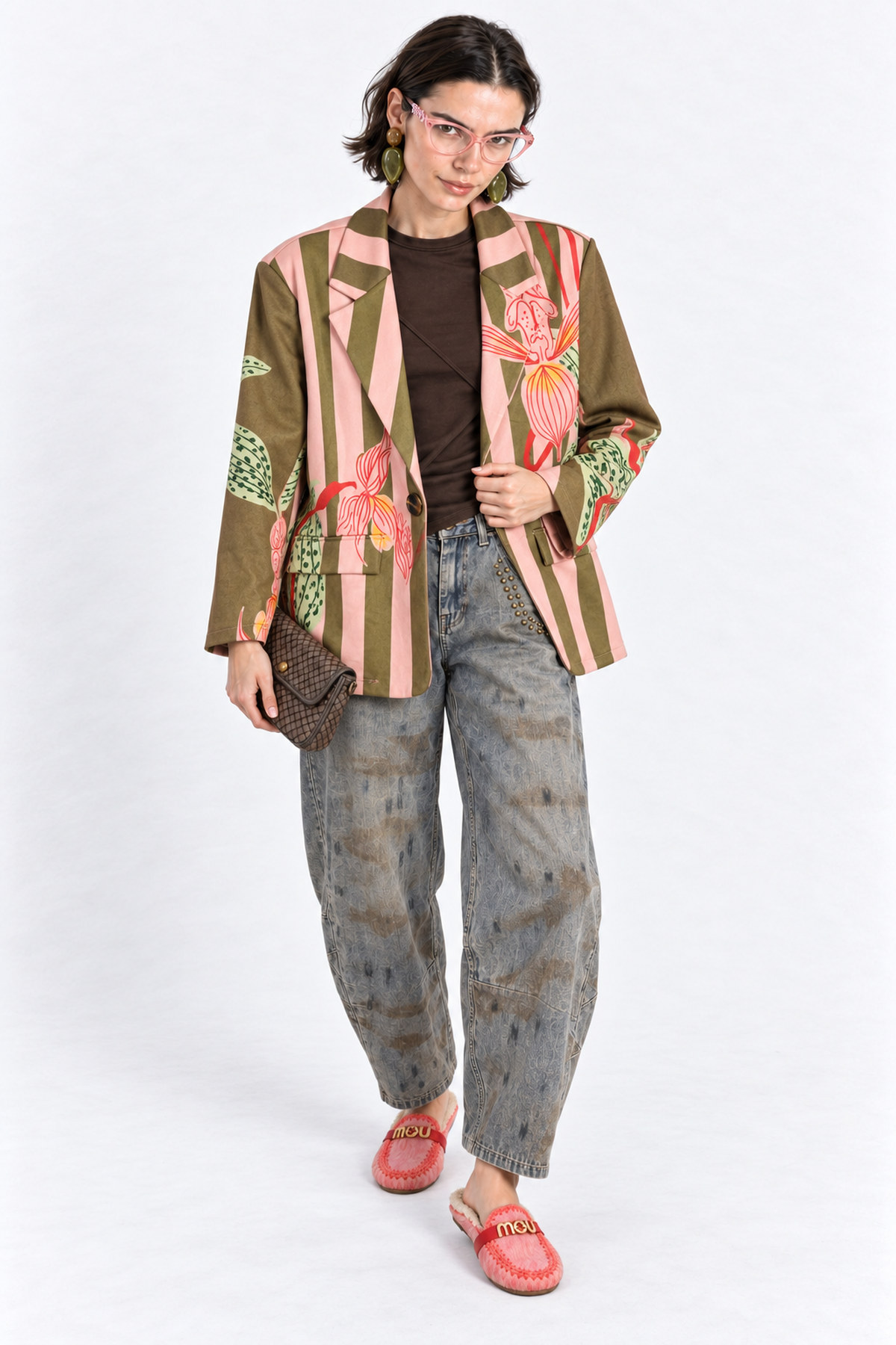 Σακάκι alcantara striped jungle - Ροζ, One_size